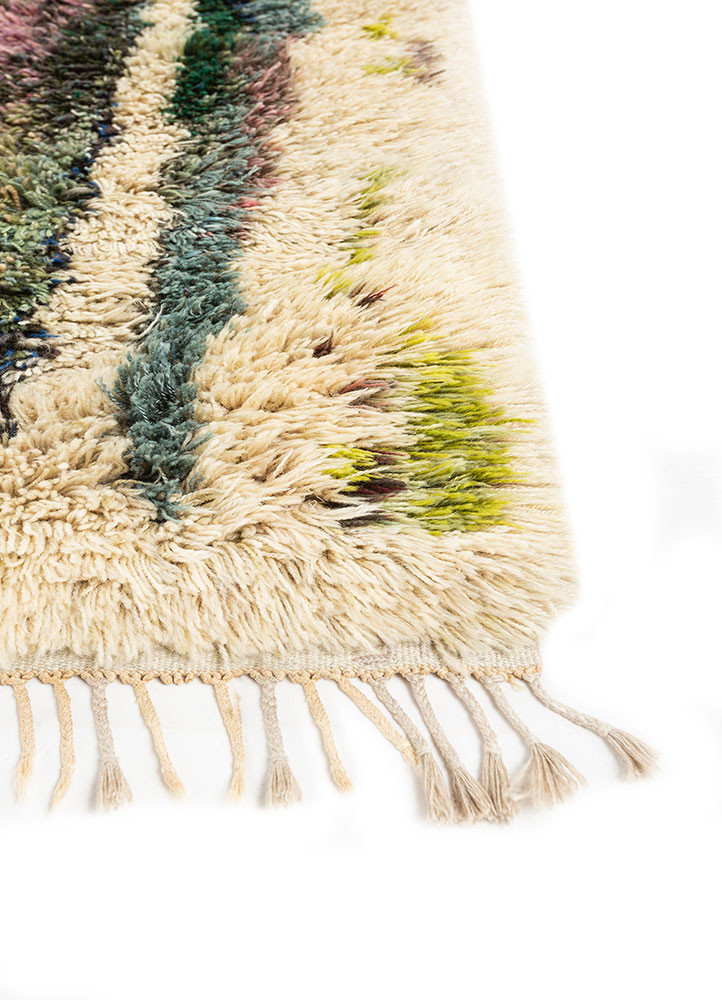 zuri green wool hand knotted Rug - Corner zuri green wool hand knotted Rug - Corner