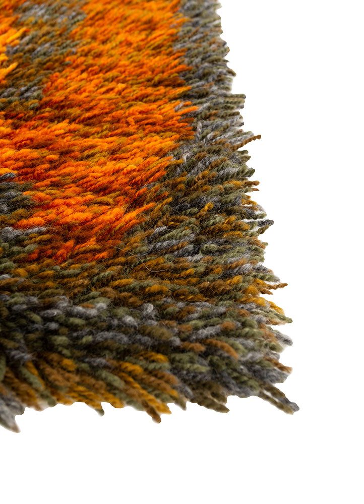 zuri red and orange wool hand knotted Rug - Corner zuri red and orange wool hand knotted Rug - Corner