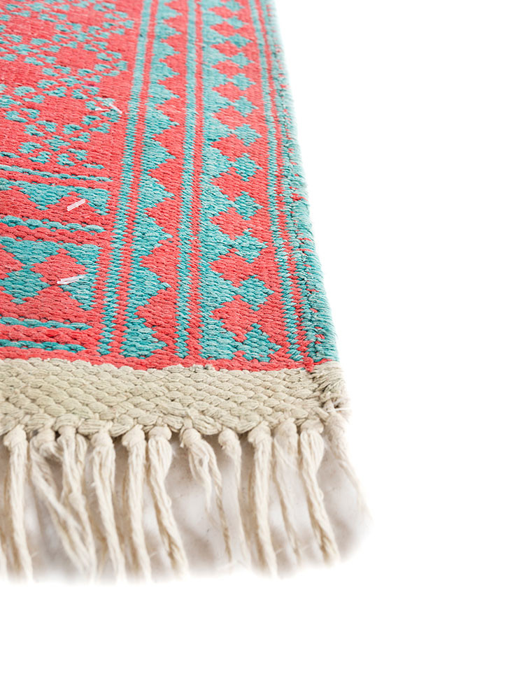 nayaab pink and purple wool flat weaves Rug - Corner nayaab pink and purple wool flat weaves Rug - Corner