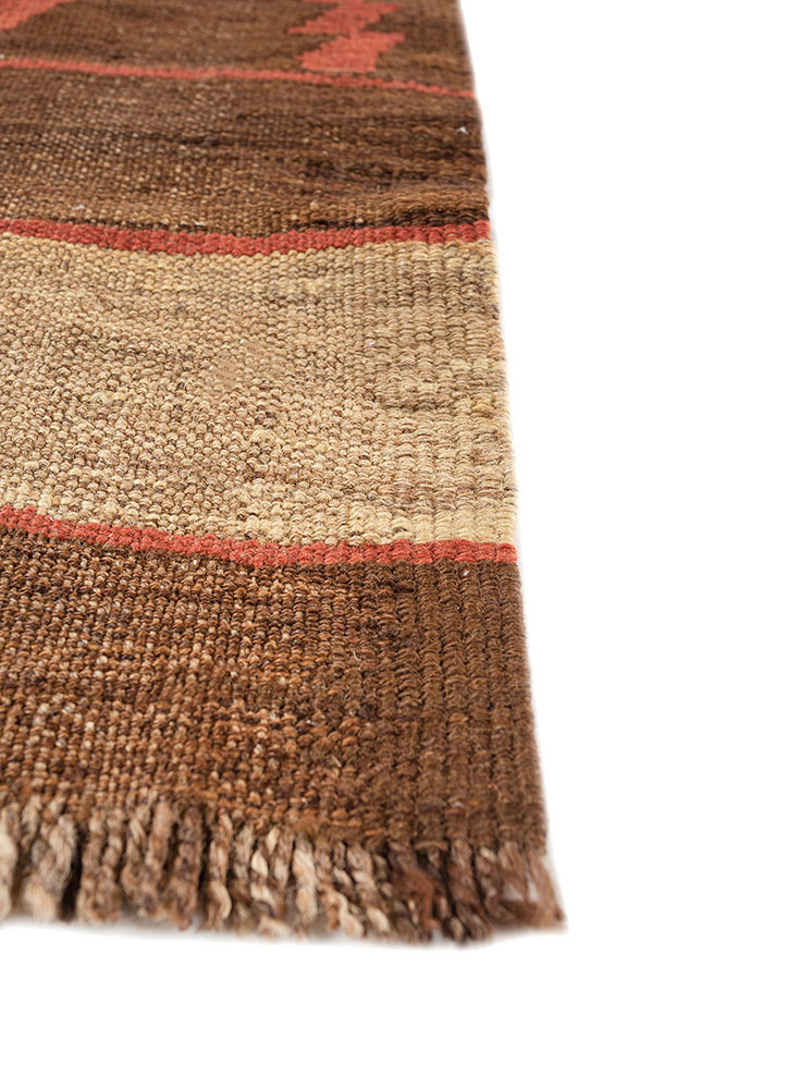 nayaab red and orange wool flat weaves Rug - Corner nayaab red and orange wool flat weaves Rug - Corner