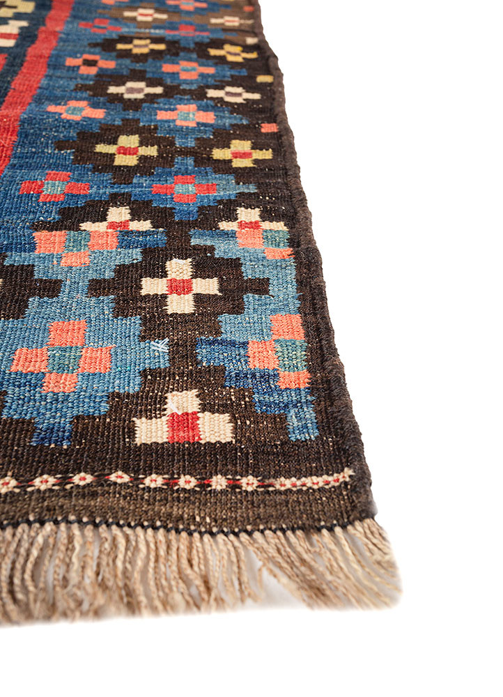 nayaab red and orange wool flat weaves Rug - Corner nayaab red and orange wool flat weaves Rug - Corner
