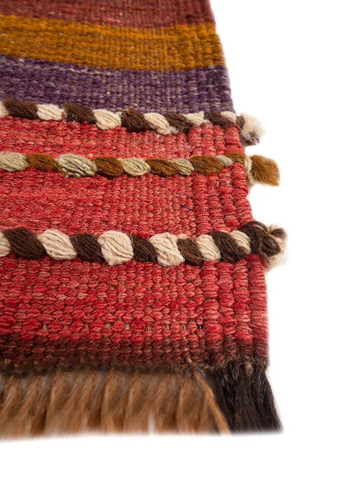 nayaab pink and purple wool flat weaves Rug - Corner nayaab pink and purple wool flat weaves Rug - Corner