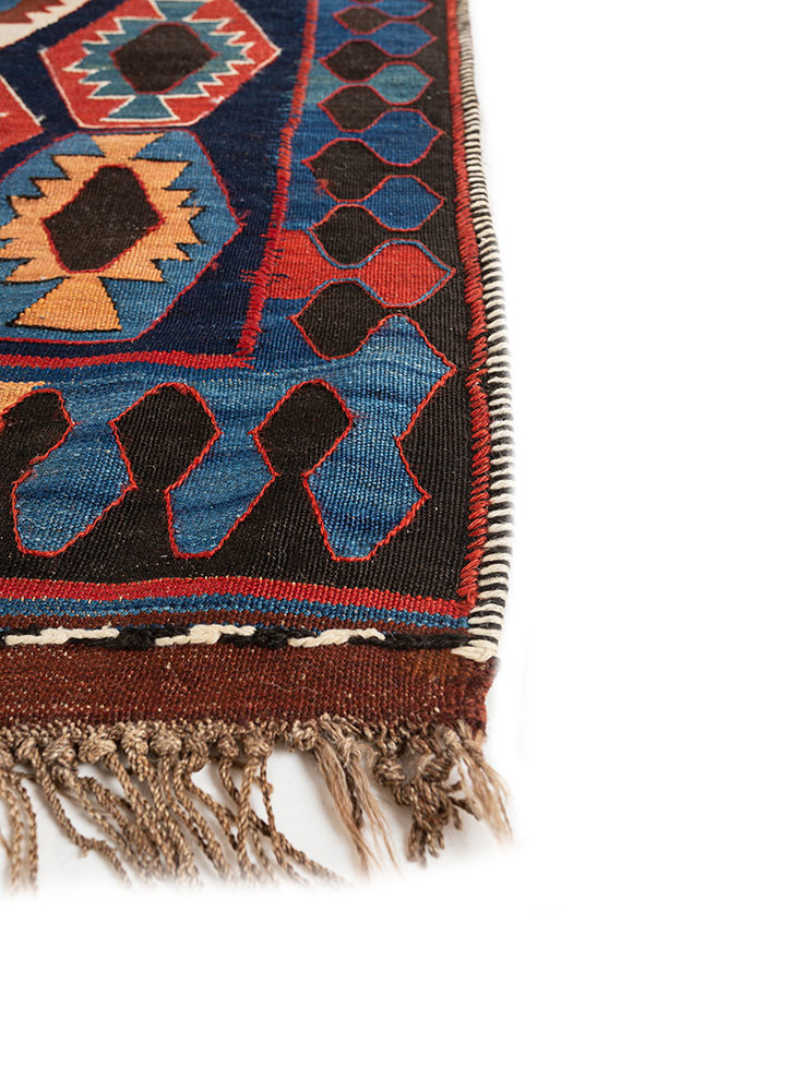 nayaab red and orange wool flat weaves Rug - Corner nayaab red and orange wool flat weaves Rug - Corner
