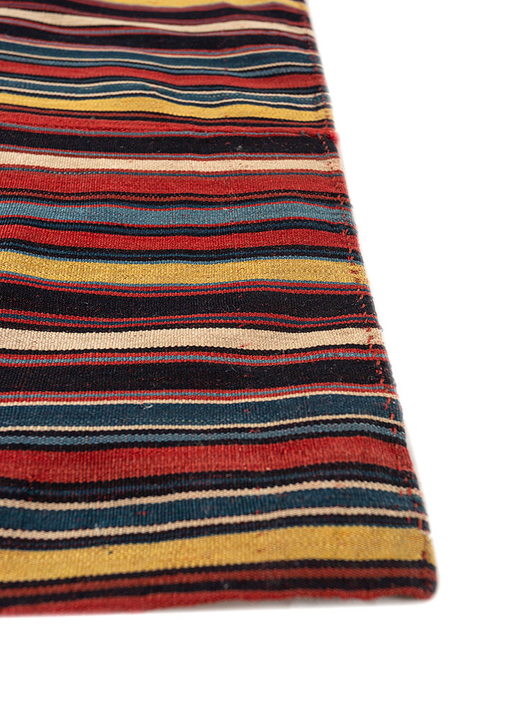 aalam red and orange wool hand loom Rug - Corner aalam red and orange wool hand loom Rug - Corner