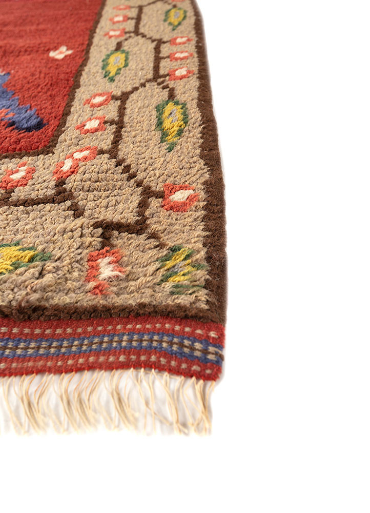 nayaab red and orange wool flat weaves Rug - Corner nayaab red and orange wool flat weaves Rug - Corner