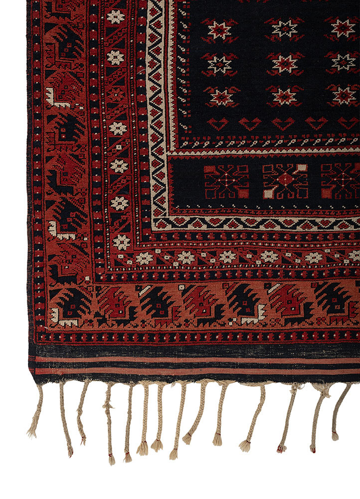 aalam red and orange wool flat weaves Rug - Corner