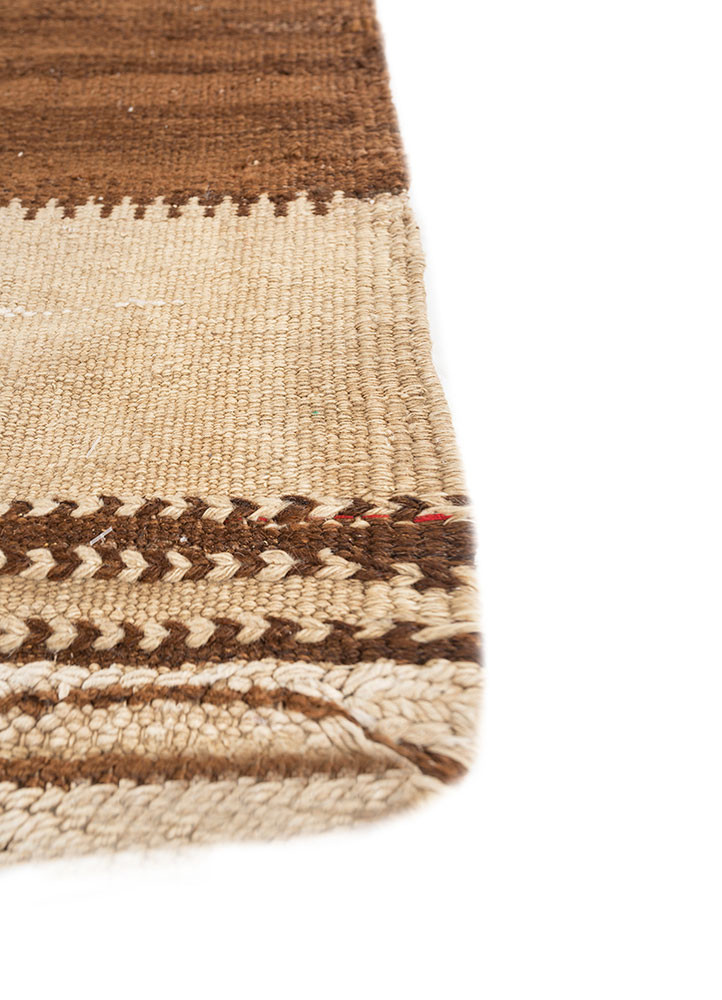 nayaab beige and brown wool flat weaves Rug - Corner nayaab beige and brown wool flat weaves Rug - Corner