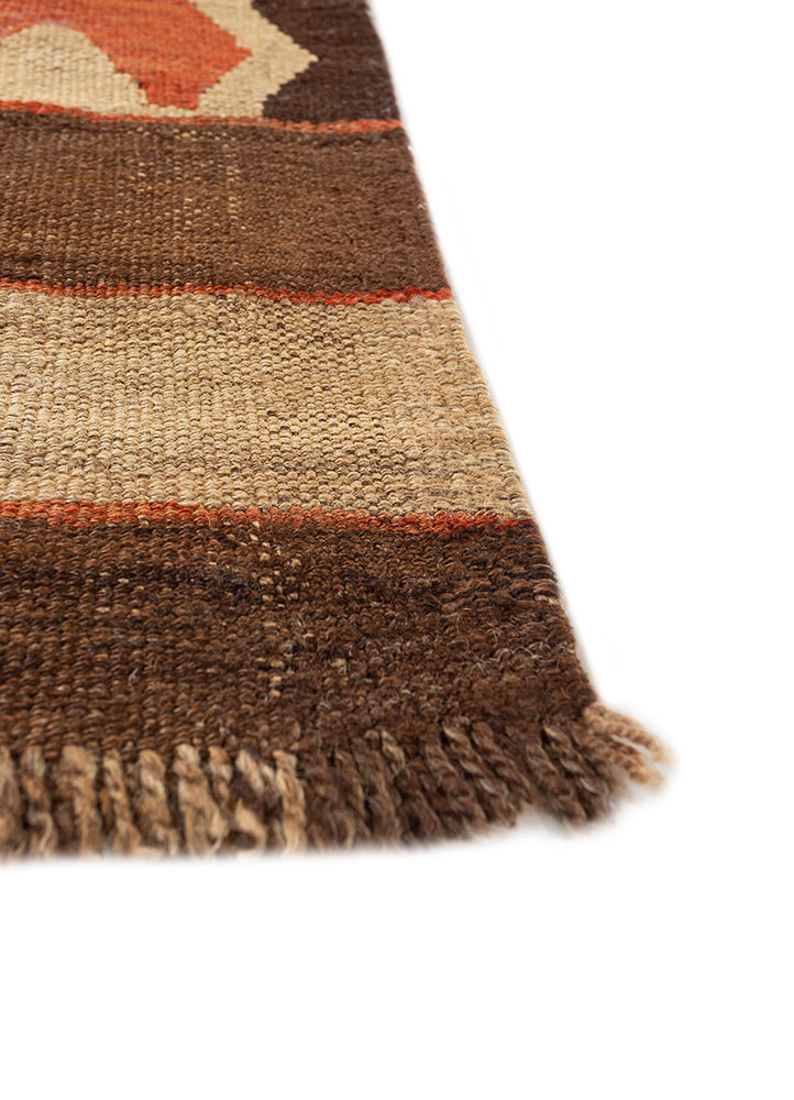 nayaab red and orange wool flat weaves Rug - Corner nayaab red and orange wool flat weaves Rug - Corner
