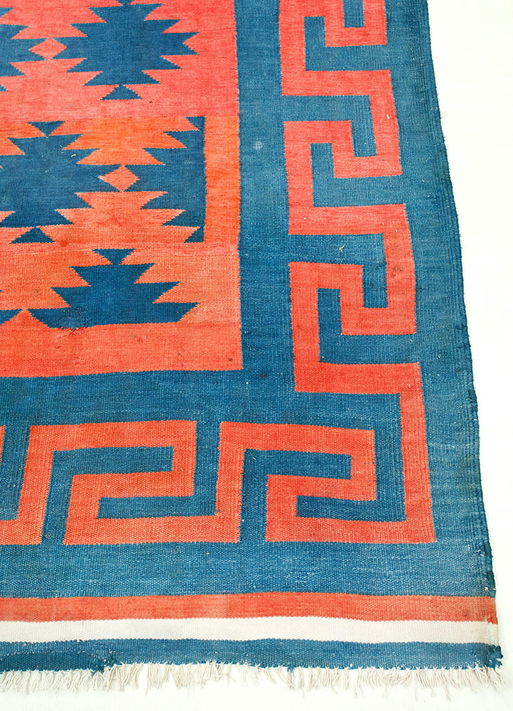 nayaab red and orange cotton flat weaves Rug - Corner
