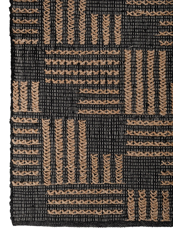 nomadic threads grey and black jute and hemp flat weaves Rug - Corner nomadic threads grey and black jute and hemp flat weaves Rug - Corner