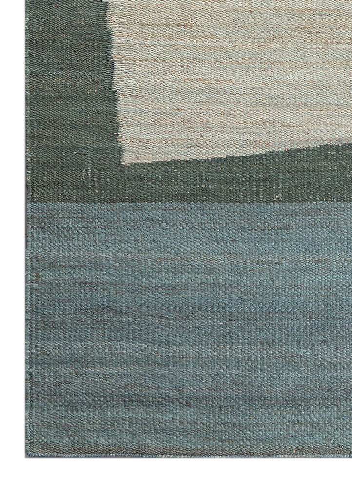 daaira blue jute and hemp flat weaves Rug - Corner daaira blue jute and hemp flat weaves Rug - Corner