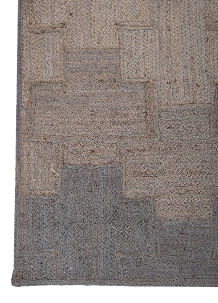 nomadic threads grey and black jute and hemp flat weaves Rug - Corner