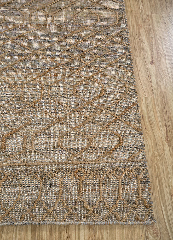 nomadic threads beige and brown jute and hemp flat weaves Rug - Corner nomadic threads beige and brown jute and hemp flat weaves Rug - Corner