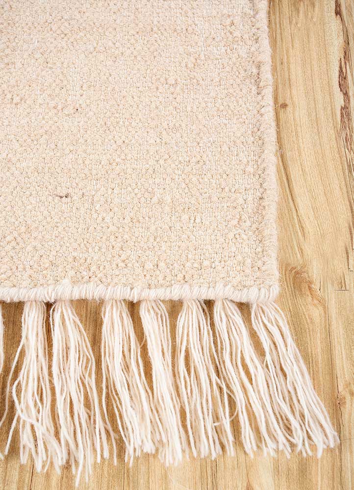 bedouin beige and brown wool flat weaves Rug - Corner