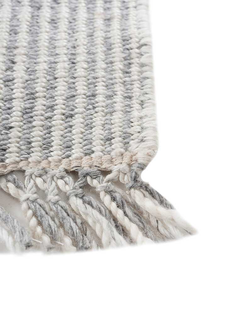 al fresco grey and black polyester flat weaves Rug - Corner