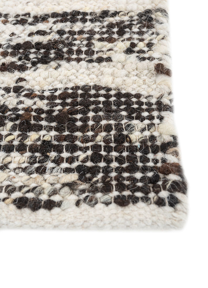 abrash ivory wool flat weaves Rug - Corner abrash ivory wool flat weaves Rug - Corner