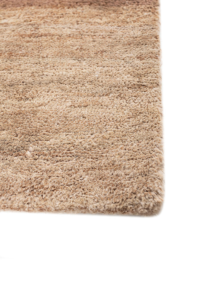 hula beige and brown jute and hemp hand knotted Rug - Corner