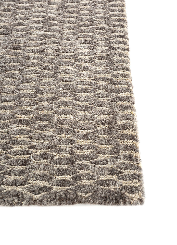 hula grey and black wool hand knotted Rug - Corner hula grey and black wool hand knotted Rug - Corner