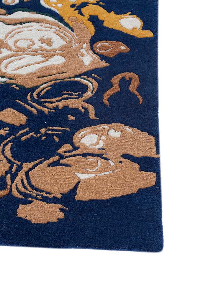 sthir ivory wool hand knotted Rug - Corner