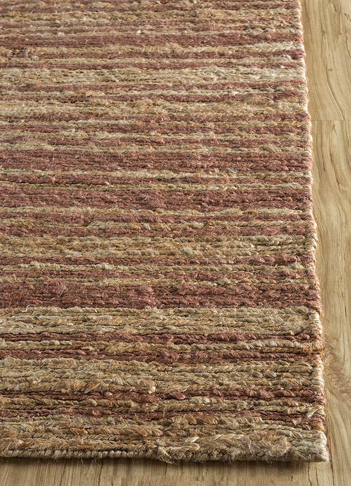 hula beige and brown jute and hemp hand knotted Rug - Corner