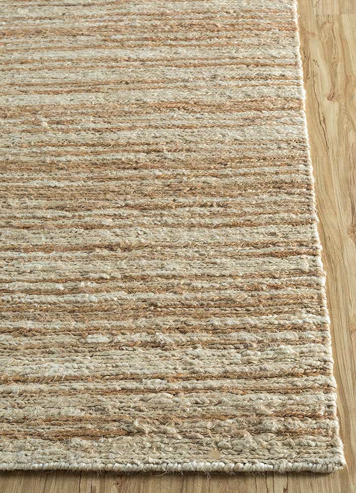 hula ivory jute and hemp hand knotted Rug - Corner