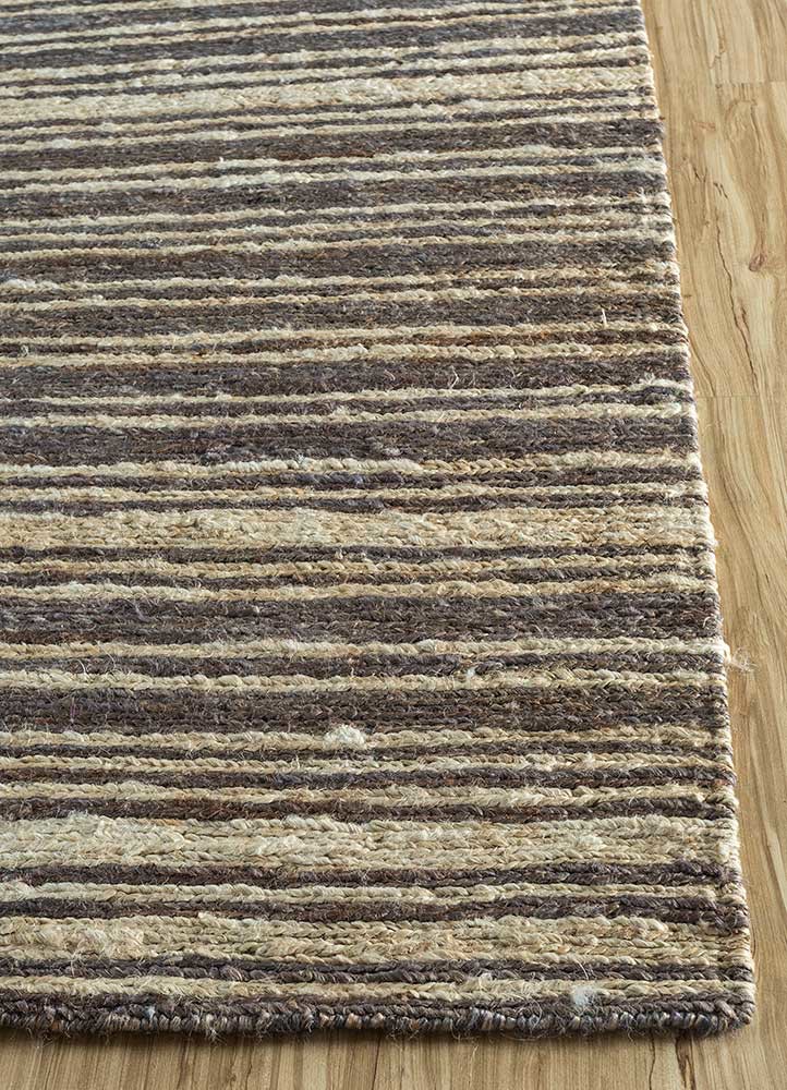 hula blue jute and hemp hand knotted Rug - Corner