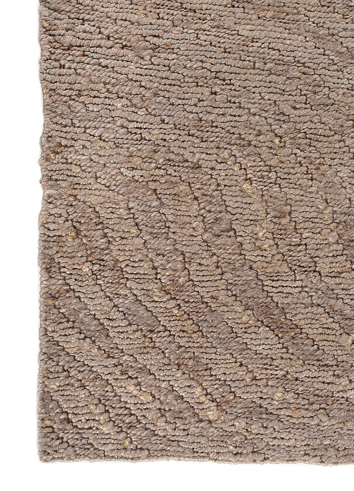nomadic threads grey and black jute and hemp hand knotted Rug - Corner