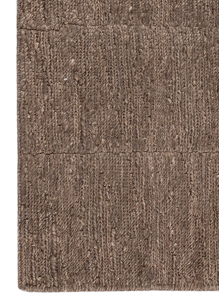 nomadic threads grey and black jute and hemp hand knotted Rug - Corner