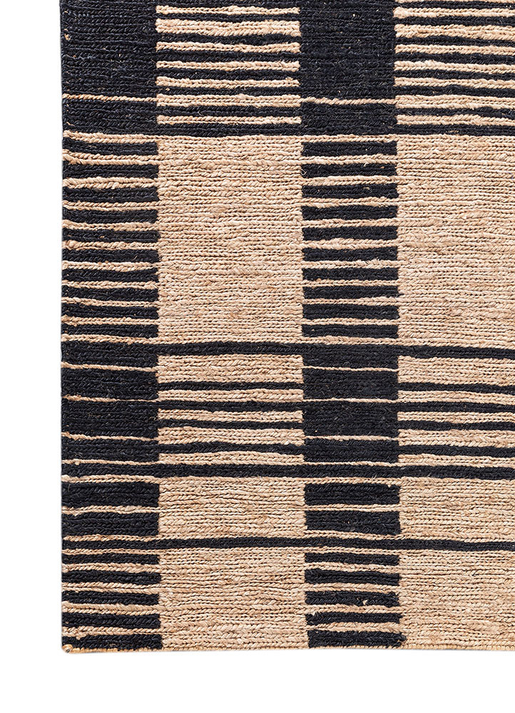 nomadic threads beige and brown jute and hemp hand knotted Rug - Corner