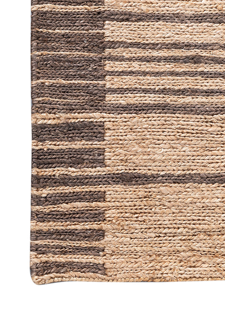 nomadic threads beige and brown jute and hemp hand knotted Rug - Corner