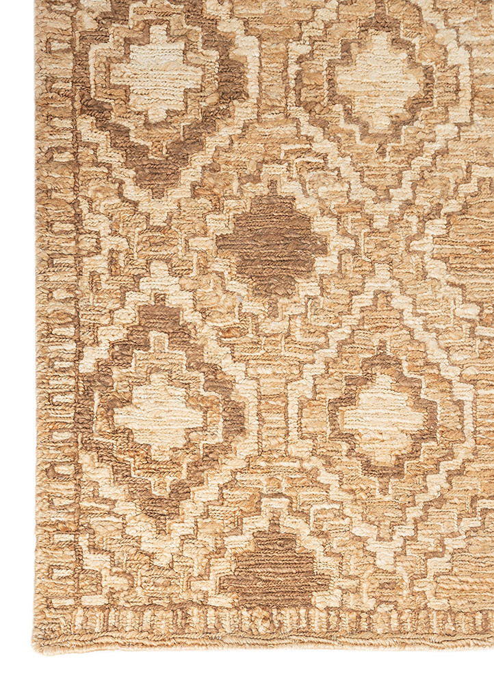 hula beige and brown jute and hemp hand knotted Rug - Corner hula beige and brown jute and hemp hand knotted Rug - Corner