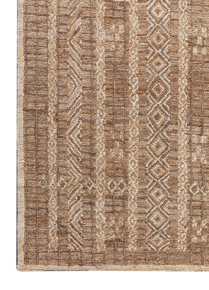 thyme beige and brown jute and hemp hand knotted Rug - Corner thyme beige and brown jute and hemp hand knotted Rug - Corner