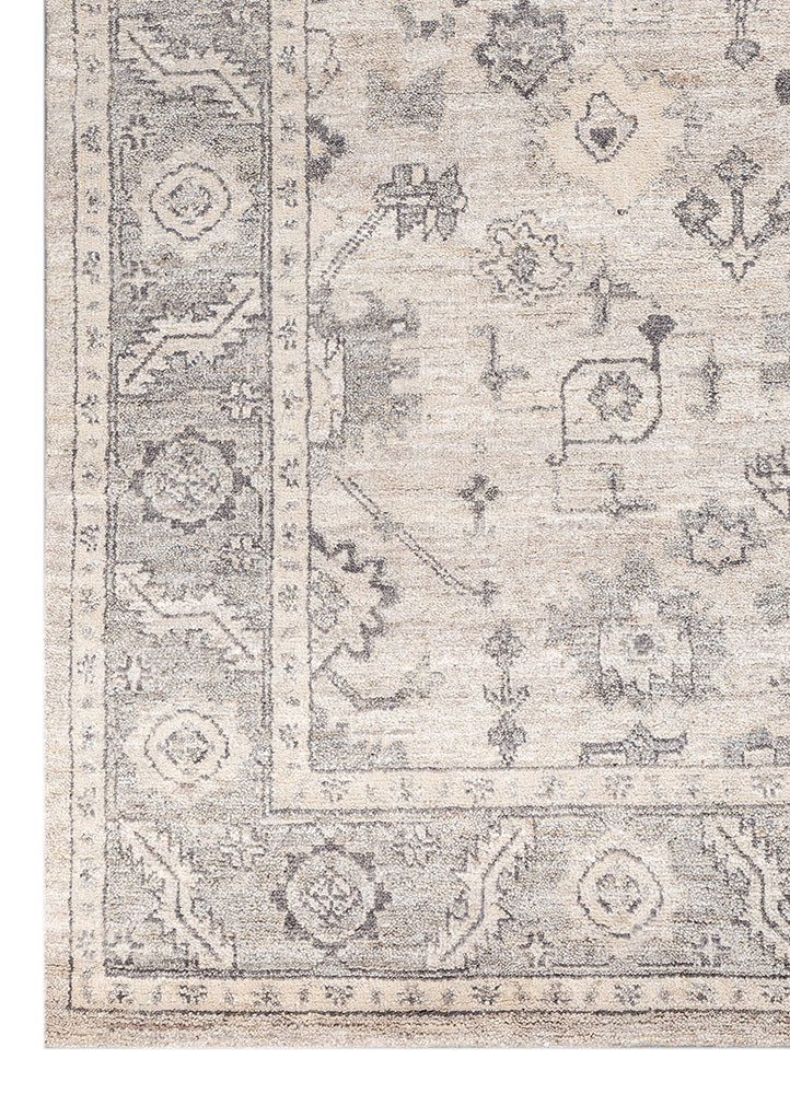 erbe grey and black wool hand knotted Rug - Corner erbe grey and black wool hand knotted Rug - Corner