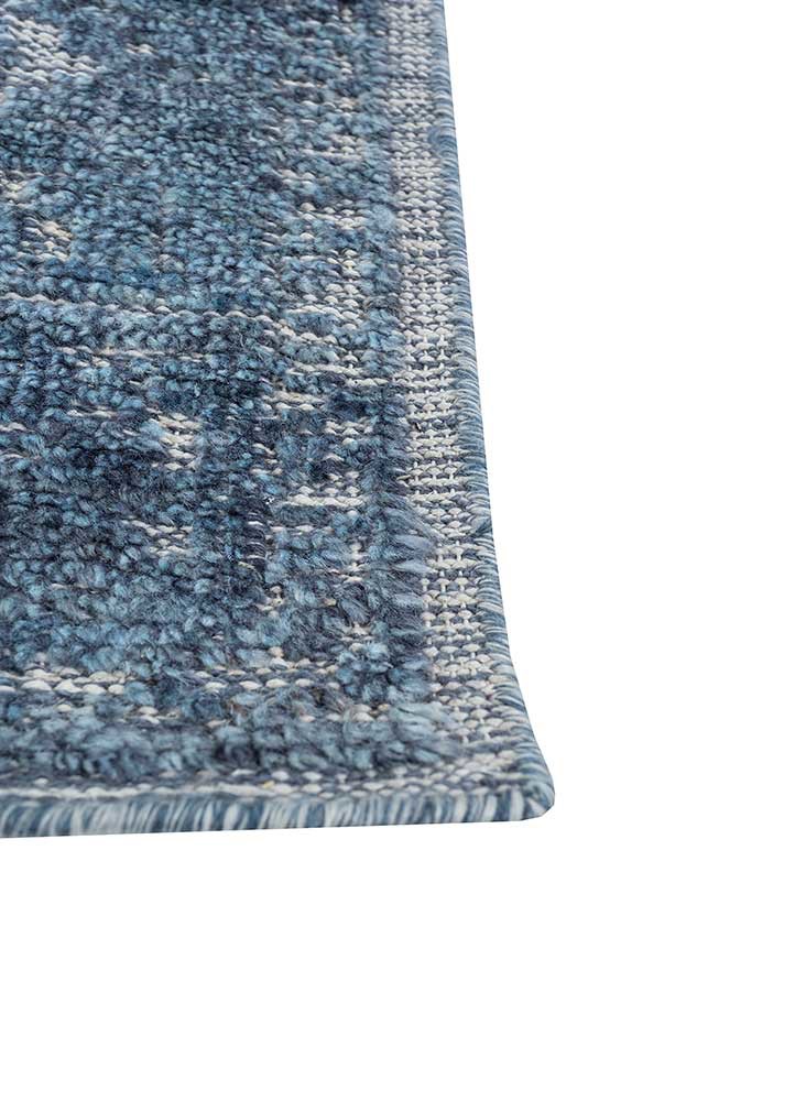 savana blue wool hand knotted Rug - Corner savana blue wool hand knotted Rug - Corner