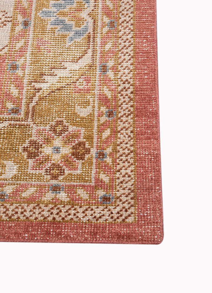 erbe red and orange wool hand knotted Rug - Corner erbe red and orange wool hand knotted Rug - Corner