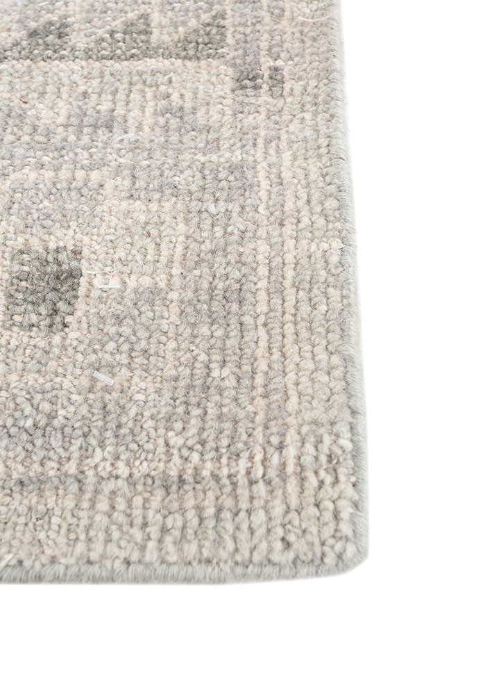 thyme blue wool hand knotted Rug - Corner thyme blue wool hand knotted Rug - Corner
