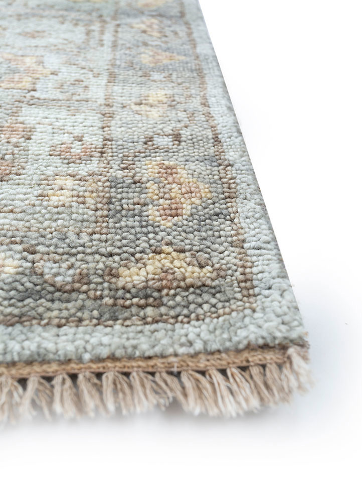 erbe blue wool hand knotted Rug - Corner erbe blue wool hand knotted Rug - Corner