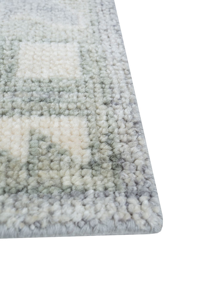 savana blue wool hand knotted Rug - Corner savana blue wool hand knotted Rug - Corner