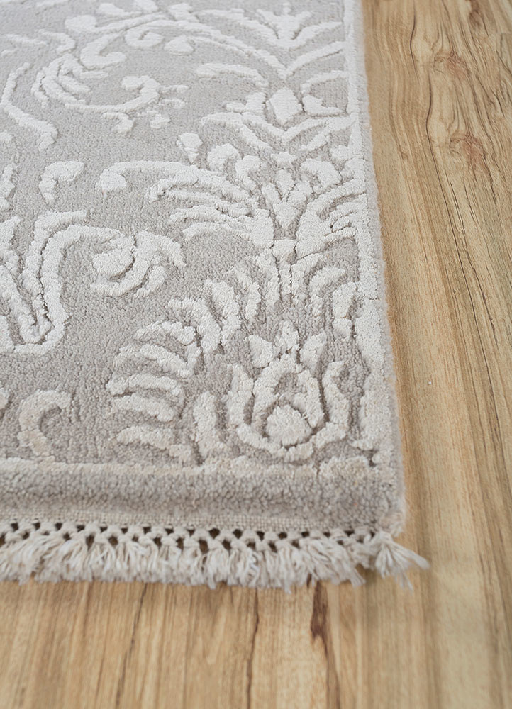 aurora grey and black wool and silk hand knotted Rug - Corner aurora grey and black wool and silk hand knotted Rug - Corner