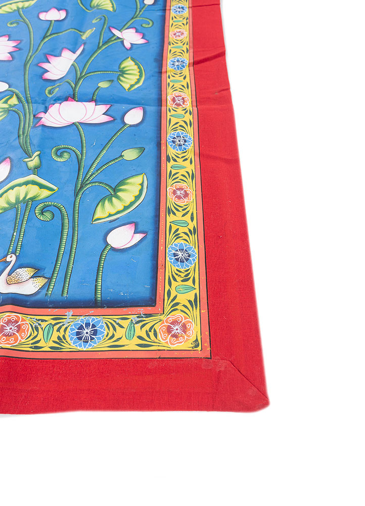 pichwai blue cotton cloth art work WALL ART & TAPESTRY - Corner pichwai blue cotton cloth art work WALL ART & TAPESTRY - Corner