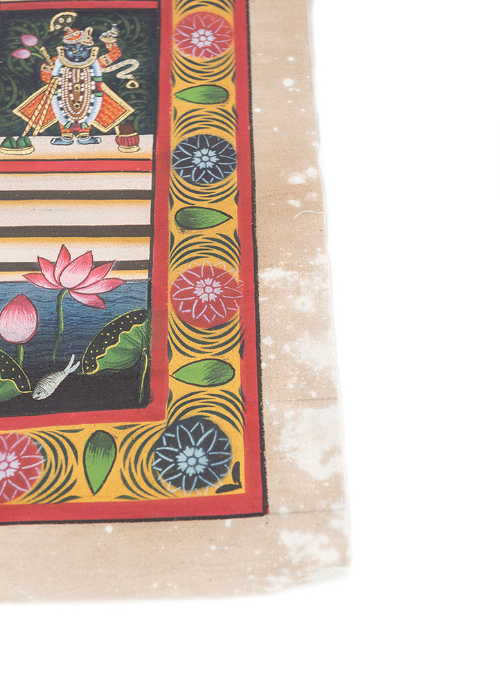 pichwai art red and orange cotton cloth art work WALL ART & TAPESTRY - Corner