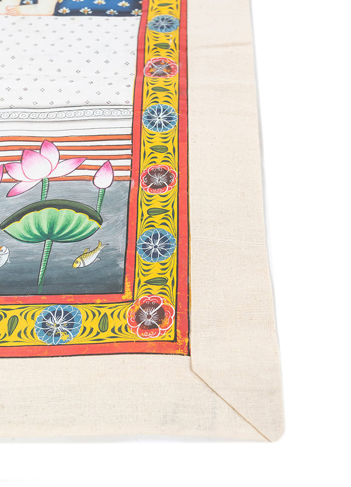 pichwai red and orange cotton cloth art work WALL ART & TAPESTRY - Corner pichwai red and orange cotton cloth art work WALL ART & TAPESTRY - Corner