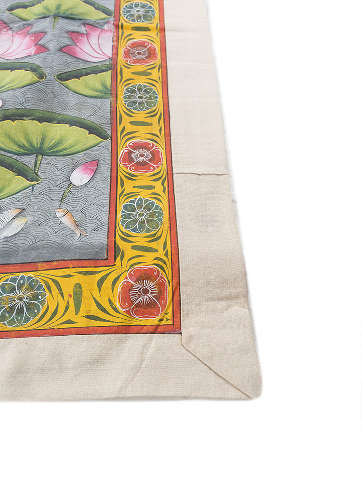 pichwai green cotton cloth art work WALL ART & TAPESTRY - Corner pichwai green cotton cloth art work WALL ART & TAPESTRY - Corner