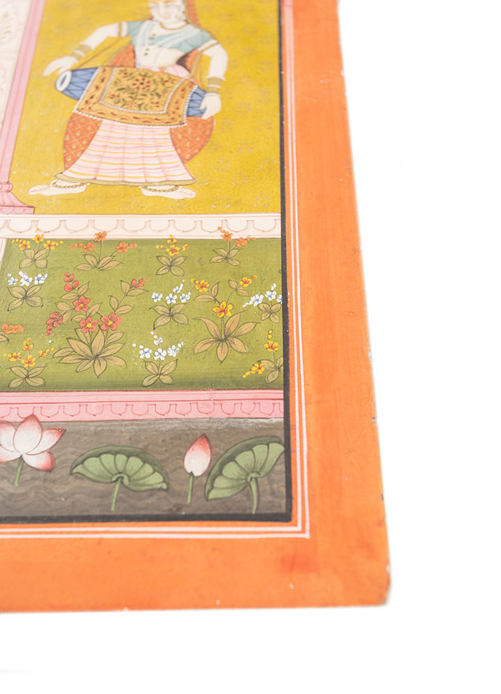 pichwai art red and orange cotton cloth art work WALL ART & TAPESTRY - Corner