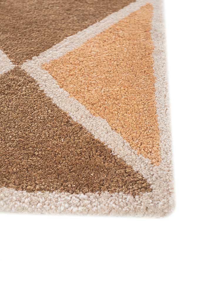 acar ivory silk hand tufted Rug - Corner