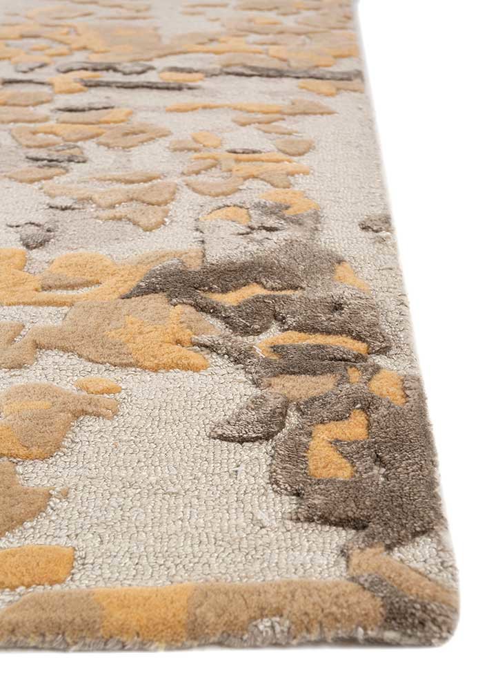 contour beige and brown wool and bamboo silk hand tufted Rug - Corner contour beige and brown wool and bamboo silk hand tufted Rug - Corner
