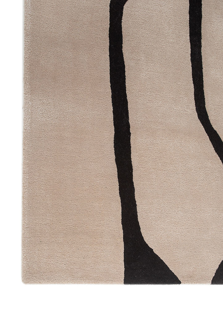 contour ivory wool and bamboo silk hand tufted Rug - Corner contour ivory wool and bamboo silk hand tufted Rug - Corner