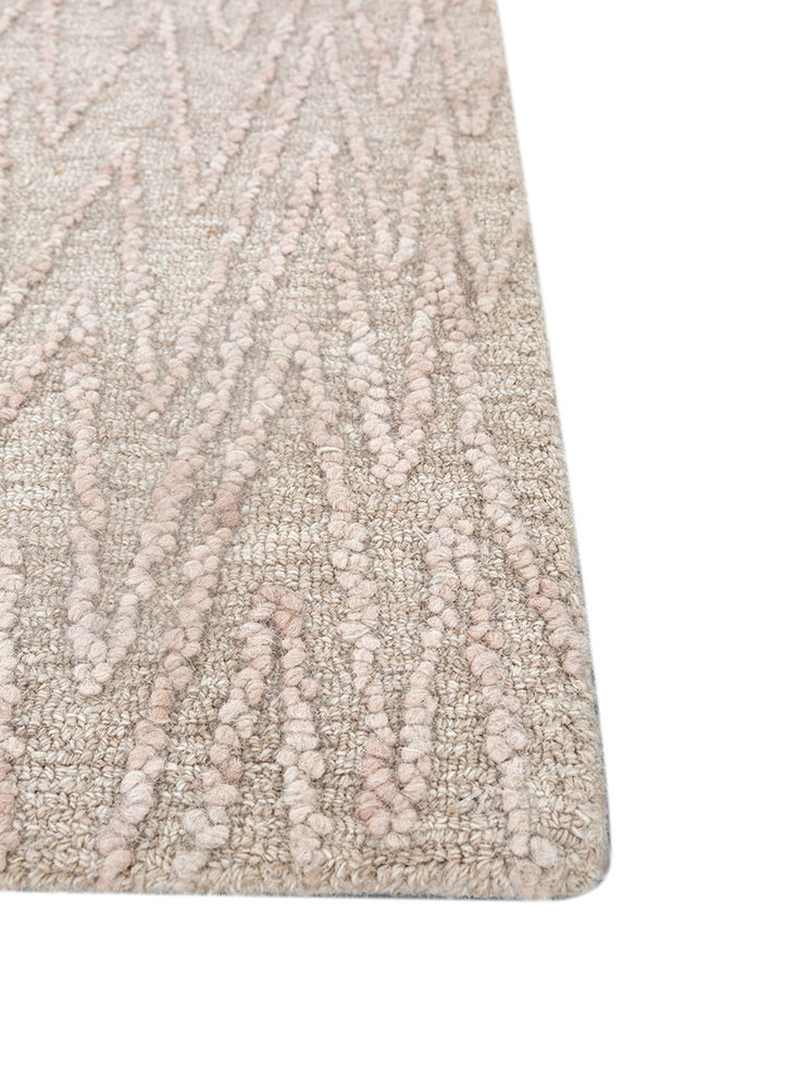 modo ivory wool hand tufted Rug - Corner