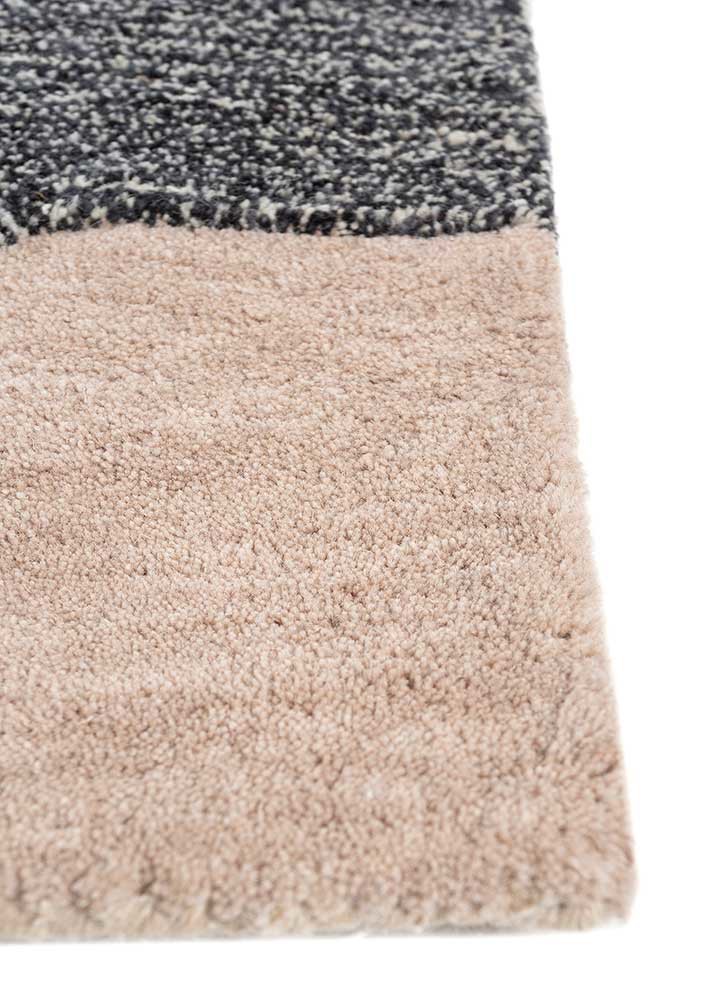 white noise beige and brown wool hand tufted Rug - Corner