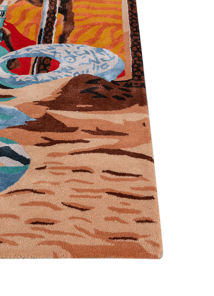 aprezo blue wool and viscose hand tufted Rug - Corner aprezo blue wool and viscose hand tufted Rug - Corner